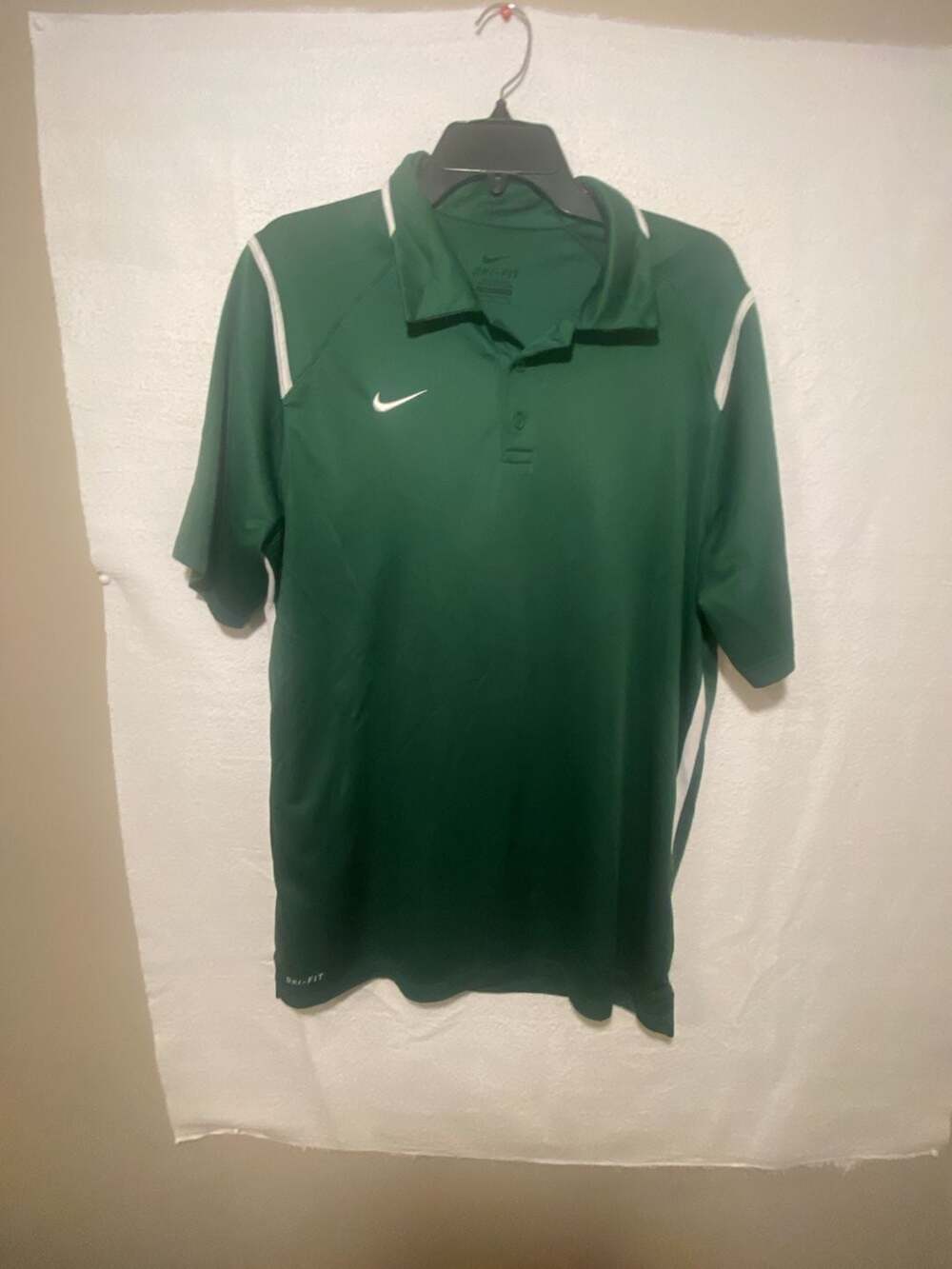 Nike Dri-FIT Polo Shirt Green White Men's Size Large